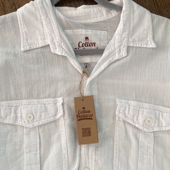 Cotton Natural | Shirts | Mens White Cotton Short Sleeve Shirt | Poshmark